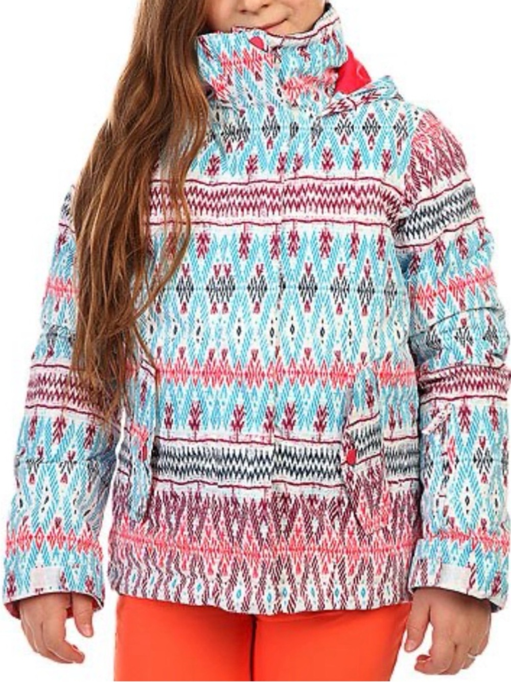 Roxy jetty outdoor winter jacket size 16 xxl pink teal ski